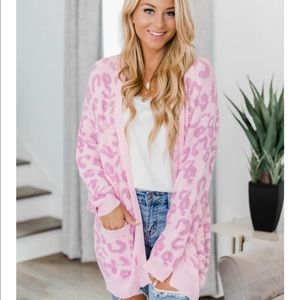 Pink Lilly pink cheetah cardigan